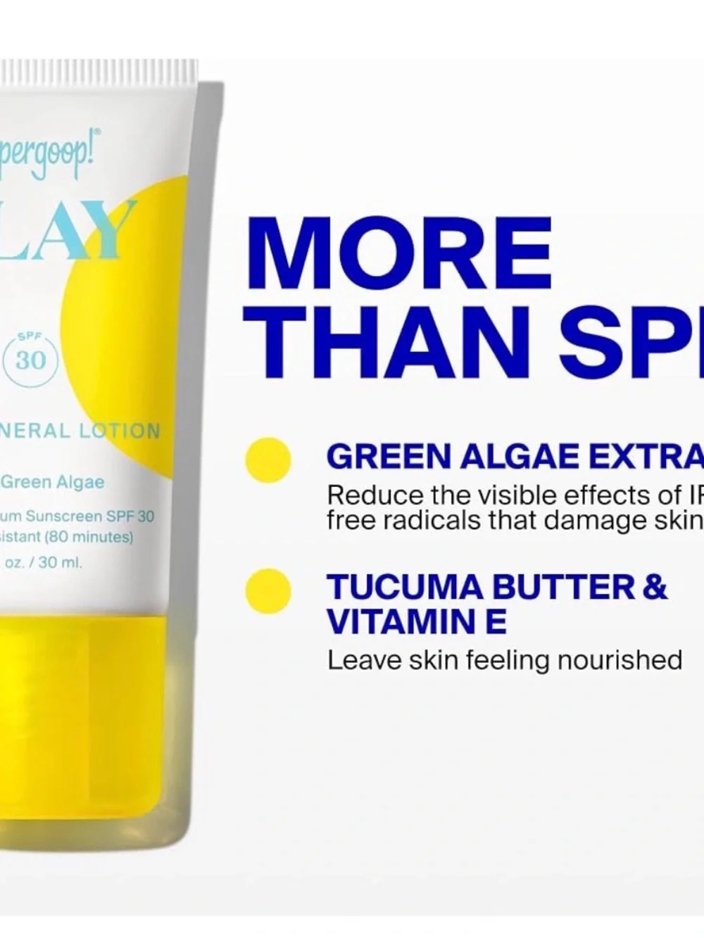 Supergoop! PLAY 100% Mineral Lotion SPF 30 - White & Yellow